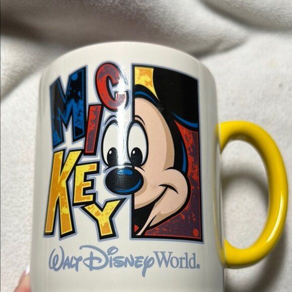 Disney Mickey Mouse Mug with Yellow Handle and Colorful Design Walt Disney World - Picture 2 of 6